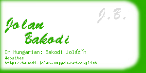 jolan bakodi business card